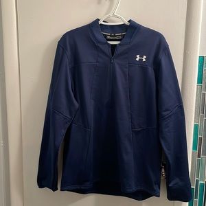 Under armour dark blue size large half zip pullover